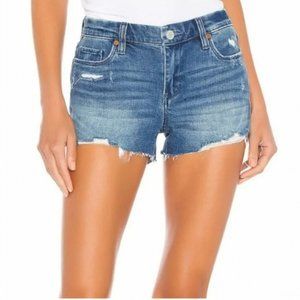 BlankNyc The Astor Cut-Off Shorts distressed low rise zip fly meduim wash Sz 33